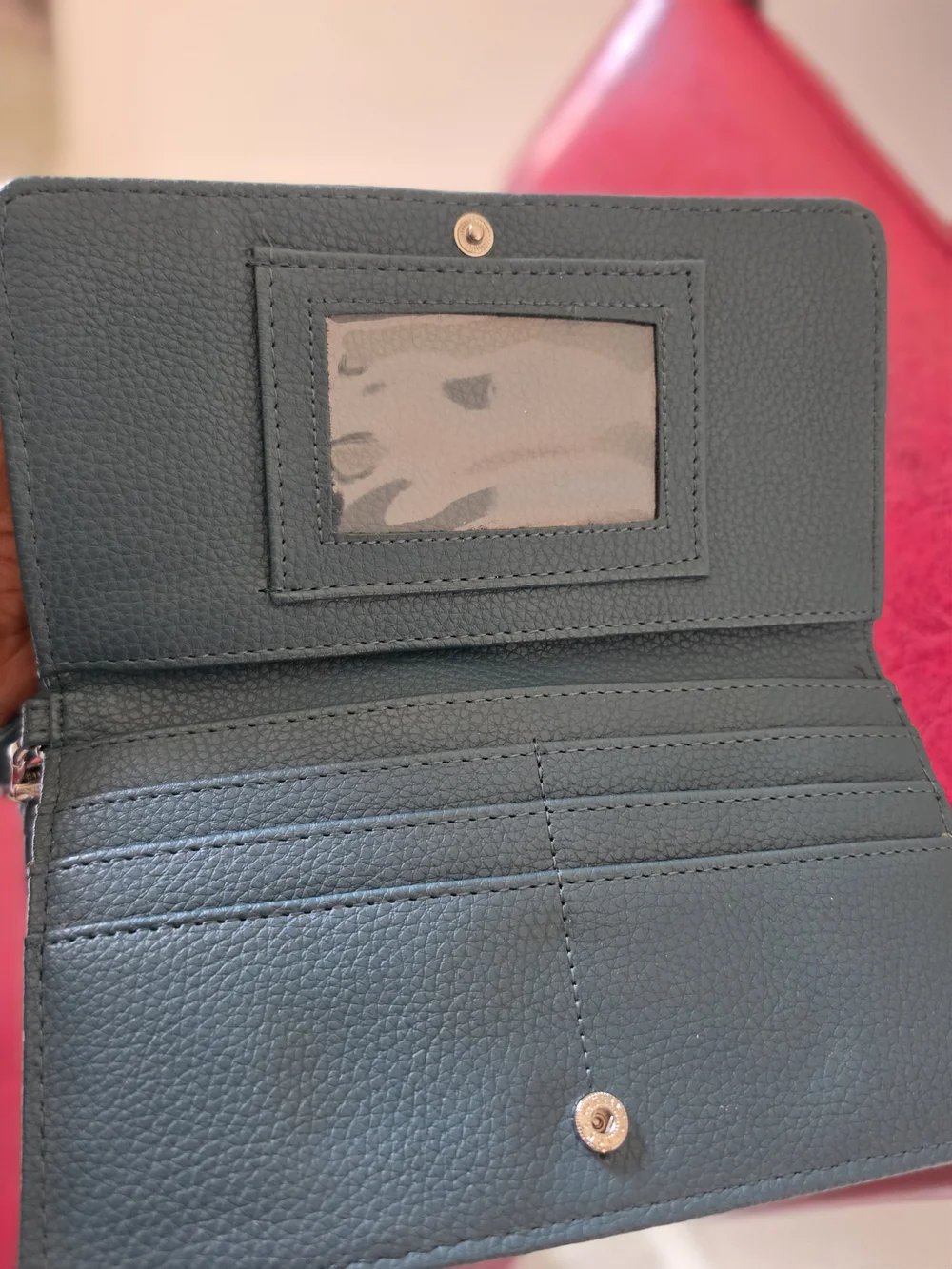 Steve Madden Teal Pebbled Leather Wristlet Clutch